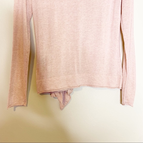 NWT Max Edition Blush Pink Tie Front Long Sleeve Knit Pullover XS - Picture 5 of 10